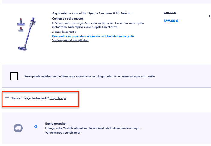 Cómo usar el código descuento Dyson