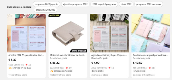 Cupones en Agendas AliExpress 2022